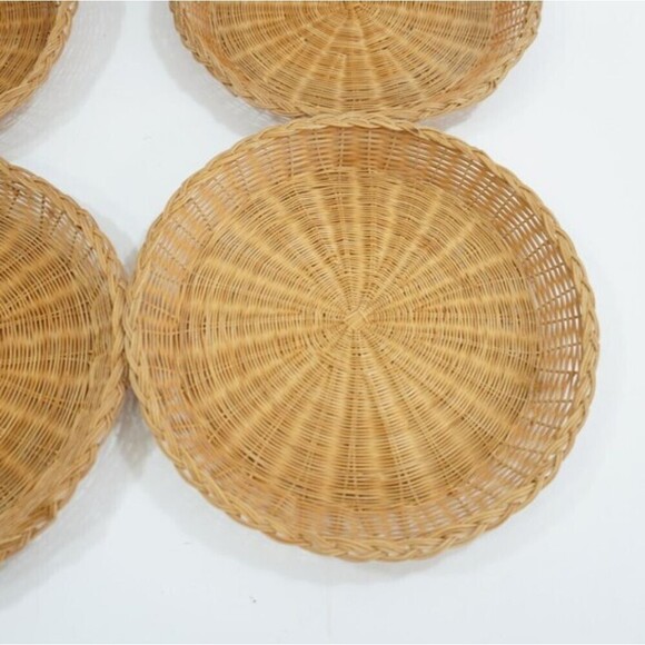 Picnic paperplate Bambo Holders Wicker Decor Vintage - Picture 2 of 7